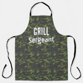 Sergent Grill Camo Funny Bbq Hommes long tablier (Recto)