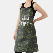 Sergent Grill Camo Funny Bbq Hommes long tablier (Insitu)