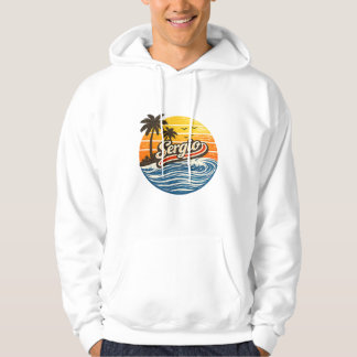 Sergio Retro Zonsondergang Naamontwerp Hoodie