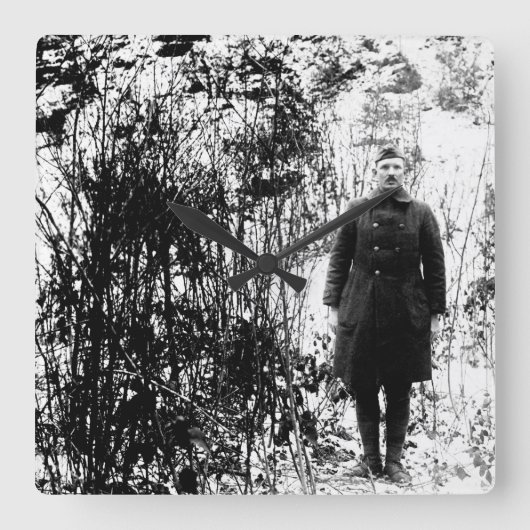 Sergt. Alvin C. York, 328th Infantry_War Afbeeldin Vierkante Klok (Voorkant)