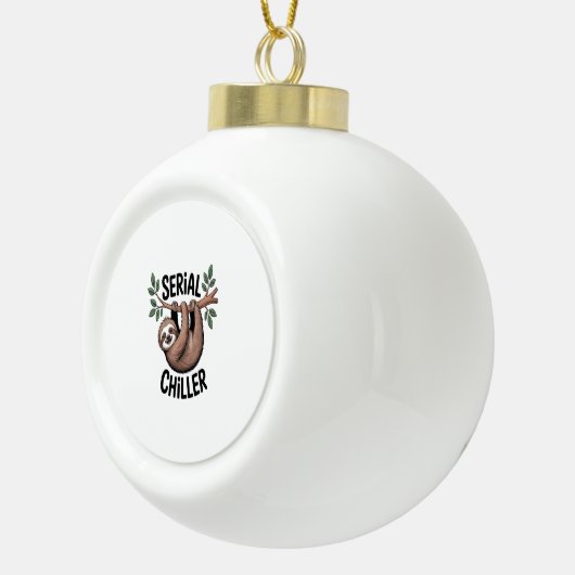 Serial Chiller Sloth Hanging from Branch Keramische Bal Ornament (Rechts)