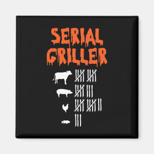 Serial Griller Lazy Halloween Kostuum Grappig BBQ Magneet