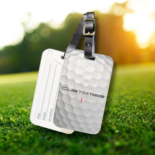 Serie 1 gepersonaliseerde golfbalcadeaus met handt bagagelabel