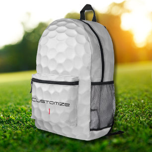 Serie 1 gepersonaliseerde golfbalcadeaus met handt bedrukte rugzak