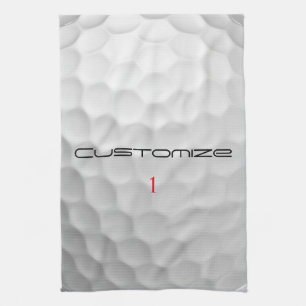 Serie 1 gepersonaliseerde golfbalcadeaus met handt theedoek