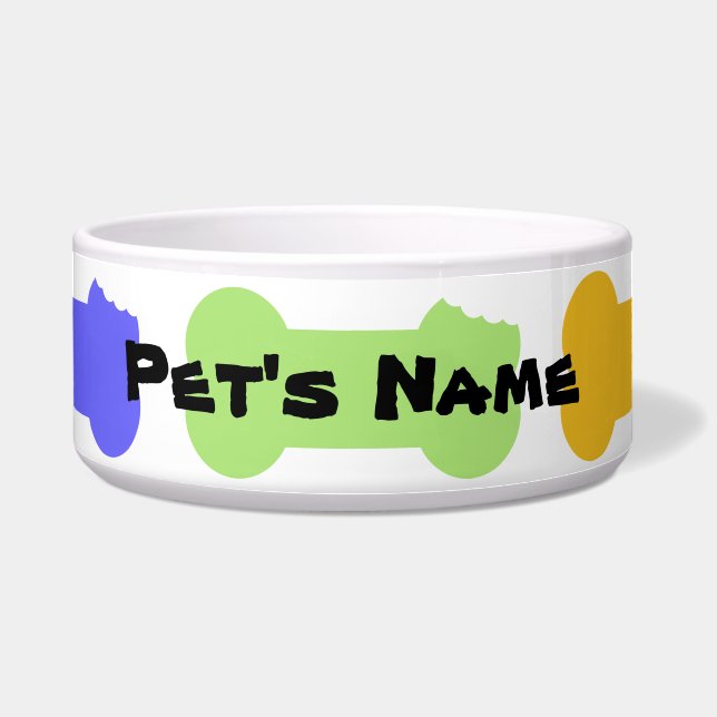 Serie Chewed Botten Personalized Dog Bowl 2 Voerbakje (Voorkant)