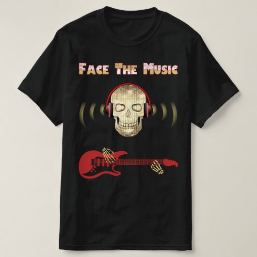 Série crâne : Face Au T-shirt Musique (Design devant)