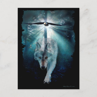 Série de carte postale de faune de LOUP et d'EAGLE