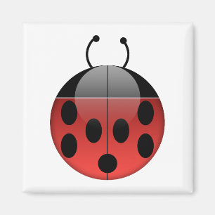 Série de coccinelle 1 aimant carré