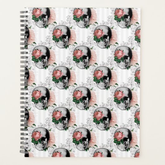 Série de crânes floraux roses Design 2 (Devant)