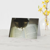 "SÉRIE DE LIVRES: Snugafur Reads" Carte d'annivers (Fleur jaune)