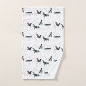 Série de serviettes de bain en pingouins mousseux  (Serviette à main)