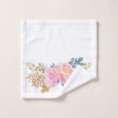 Série de serviettes de bains florales en aquarelle (Gant de toilette)