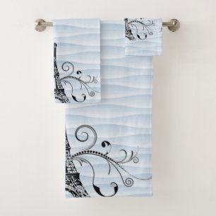 Série de serviettes de toilette de luxe Blue Eiff