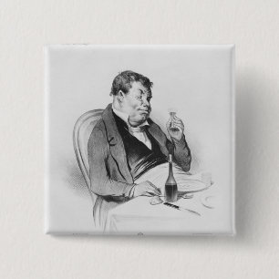 Serie "Galerie physionomique", Bordeaux Vierkante Button 5,1 Cm