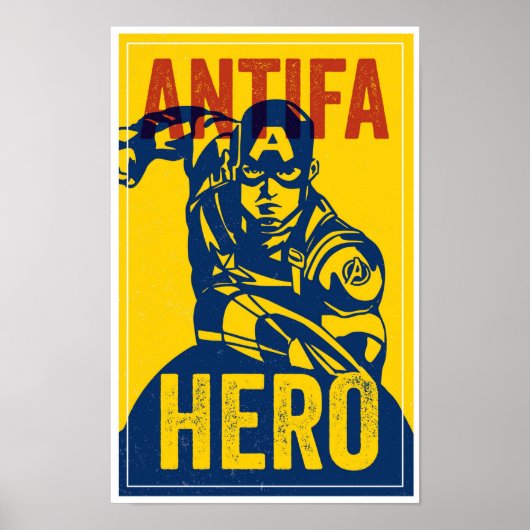SÉRIE HÉROS ANTIFA : Affiche Captain American (Devant)