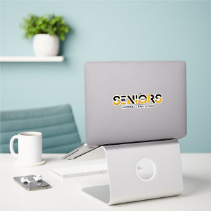 Serie met 6 zwarte en gele tweekleurengespleten kl sticker