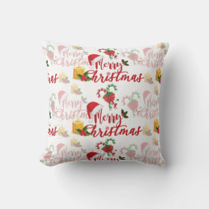 Serie met prettige kerstkalligrafie kussen