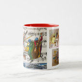 Série rouge, cinq images tasse de café jazz (Centre)