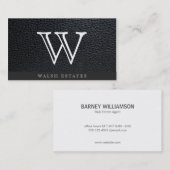 Serie Type Monogram / Leder Visitekaartje (Voorkant / Achterkant)