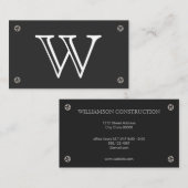 Serie Type Monogram | Metaalschroeven Visitekaartje (Voorkant / Achterkant)