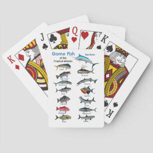 Serie van tropische jachtvissen van de Atlantische Pokerkaarten