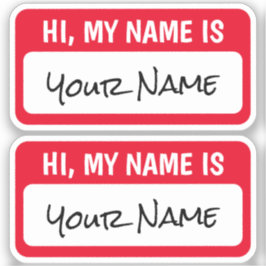 Serie van twee persoonlijke Hi Mijn naam is Sticke Sticker