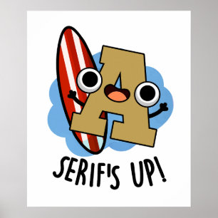 Serieert grappige lettertype woordspeling poster