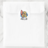 Serieert grappige lettertype woordspeling ronde sticker (Tas)