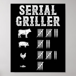 Seriële Griller Grappig Grillen Grill BBQ Master F Poster
