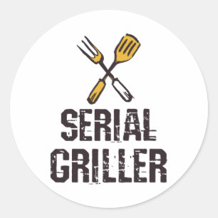 Seriële griller Grill BBQ Master Grill-messenerie Ronde Sticker