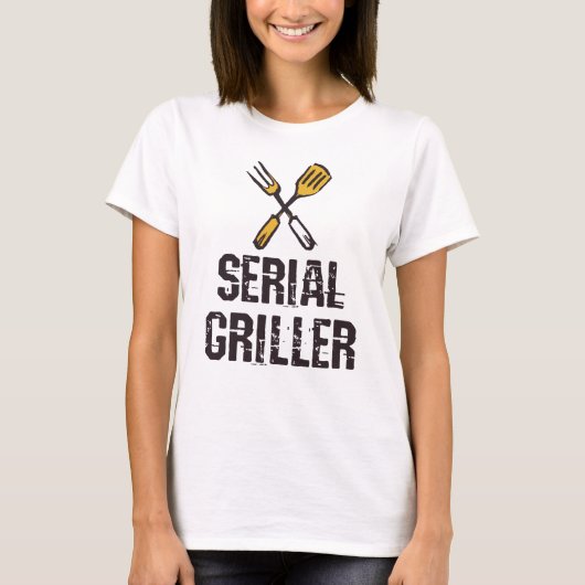 Seriële griller Grill BBQ Master Grill-messenerie T-shirt (Voorkant)