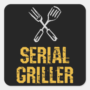Seriële griller Grill BBQ Master Grill-messenerie Vierkante Sticker