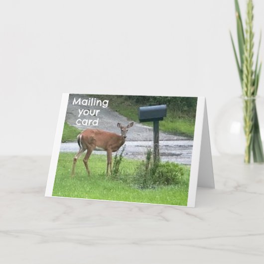 SERIEUS / GRAPPIG HERT ZEGT "GELUKKIGE VERJAARDAG" KAART (Voorkant)