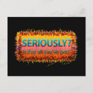 Serieus, is dat allemaal zwart briefkaart