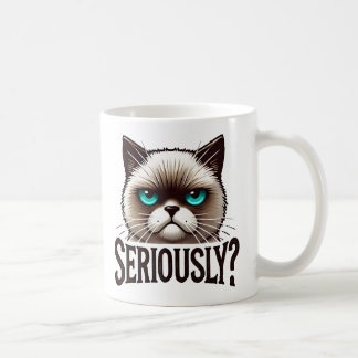 Serieus? Meowly Cat Funny Sarcastic Humor Pet Koffiemok