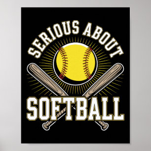 Serieus Over Softll Grappige Softll Speler Poster