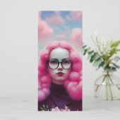 Serieus roze haar Bladwijzer Menu (Staand voorkant)