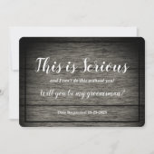 Serieuze Bruidsjonker Verzoek Dit is Serieuze Rust Kaart (Voorkant)