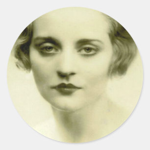 Serieuze schoonheid ronde sticker