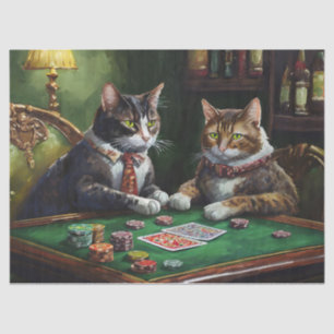 Serieuze zaken, retro katten spelen poker tissuepapier