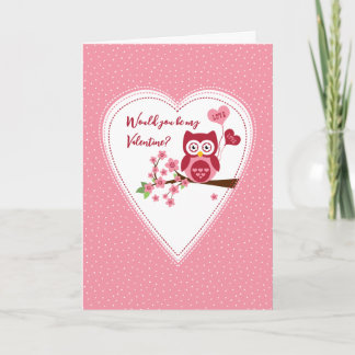 Seriez-vous ma carte Valentine, chouette hibou Val