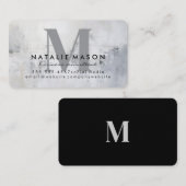 Serif monogram | Achtergrond van de textuurwand Visitekaartje (Voorkant / Achterkant)