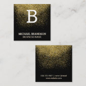 Serif Monogram | GoudConfetti Vierkante Visitekaartje (Voorkant / Achterkant)