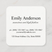 Serif monogram | lichtgestreept patroon vierkante visitekaartje (Achterkant)