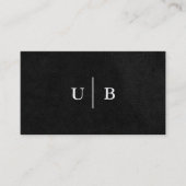Serif monogram | Zwart strakke textuur Visitekaartje (Voorkant)