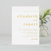 Serif Script Typography Minimalist Wedding Folie Uitnodiging (Staand Voorkant)