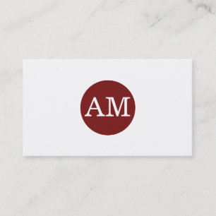 Serif Type Monogram Crimson Red Circle Visitekaartje