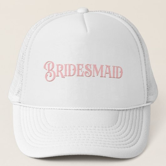  Serif Typografie Blush Pink Bridesmaid Trucker Pet (Voorkant)