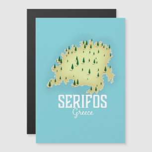 Serifos Griekse kaart geïllustreerde reisposter